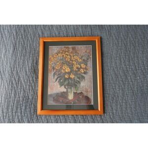Claude Monet 1880 Jerusalem Artichokes art with wooden frame 15.5x13‎ inches